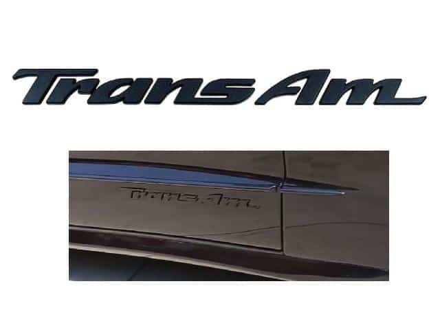 Emblem: Trans Am door script 93-2001 Each BLACK